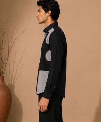 Black and grey malai cotton shirt 3