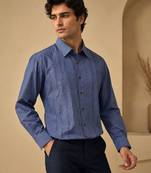 Blue threaded malai cotton shirt
