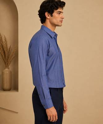 Blue threaded malai cotton shirt 2