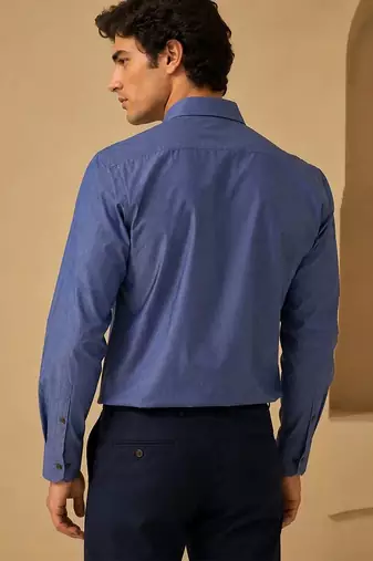 Blue threaded malai cotton shirt