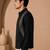 Black grey cotton silk zipper jacket