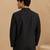 Black grey cotton silk zipper jacket