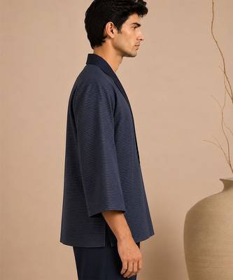 Blue kota cotton angrakha jacket top 2