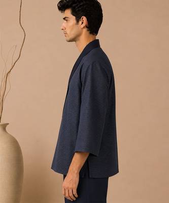 Blue kota cotton angrakha jacket top 3
