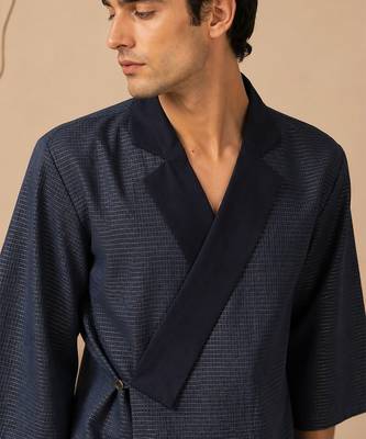 Blue kota cotton angrakha jacket top 5