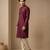 Wine dola silk kurta and pant