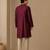 Wine dola silk kurta and pant