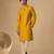 Yellow embroidered chanderi kurta and pant