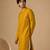 Yellow embroidered chanderi kurta and pant