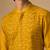 Yellow embroidered chanderi kurta and pant