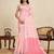 Light pink digital print with jari border linan saree with blouse
