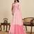 Light pink digital print with jari border linan saree with blouse