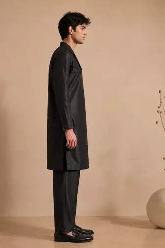 Black bemberg silk kurta and pant