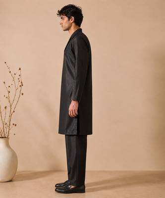 Black bemberg silk kurta and pant 5