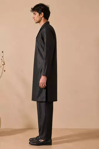 Black bemberg silk kurta and pant