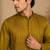 Mustard yellow embroidered rt fiona silk kurta and pant