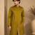 Mustard yellow embroidered rt fiona silk kurta and pant