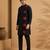 Black red cotton silk kurta and pant