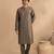 Grey embroidered bemberg silk kurta and pant