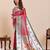 red golden zari work pure silk blend saree with blouse