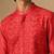 Coral red embroidered chanderi kurta and pant