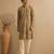 Sage green floral printed chanderi kurta and pant