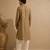 Sage green floral printed chanderi kurta and pant