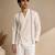 White embroidered malai cotton short kurta