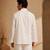 White embroidered malai cotton short kurta