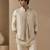 Beige embroidered cotton silk nehru jacket