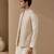 Beige embroidered cotton silk nehru jacket