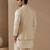 Beige embroidered cotton silk nehru jacket