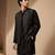Black bemberg silk nehru jacket