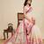 Peach digital print with jari border linan saree with blouse