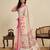 Peach digital print with jari border linan saree with blouse