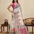 Dark pink digital print with jari border linan saree with blouse