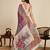 Wine digital print with jari border linan saree with blouse