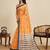 Mustard digital print with jari border linan saree with blouse