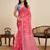 Red digital print with jari border linan saree with blouse