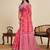 Red digital print with jari border linan saree with blouse