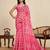 Rani pink digital print with jari border linan saree with blouse