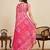 Rani pink digital print with jari border linan saree with blouse