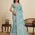 Grey digital print with jari border linan saree with blouse