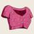 Rani pink printed zari border with mirror work linan saree with blouse