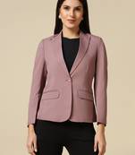 Women pink single breasted blazer