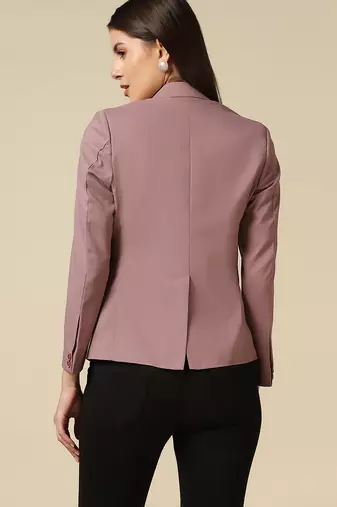 Women pink single breasted blazer
