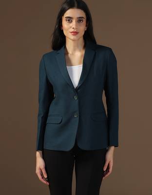 Women turquoish blazer 1