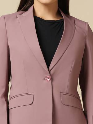 Women pink single breasted blazer 5