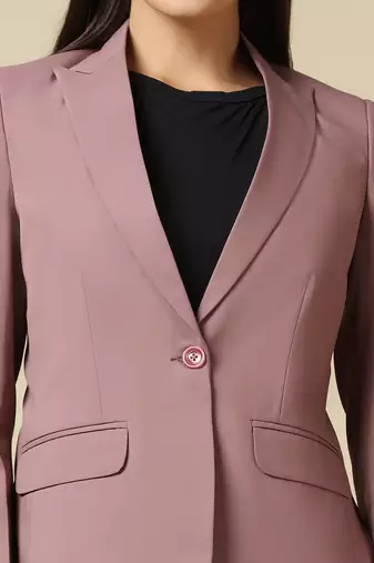 Women pink single breasted blazer