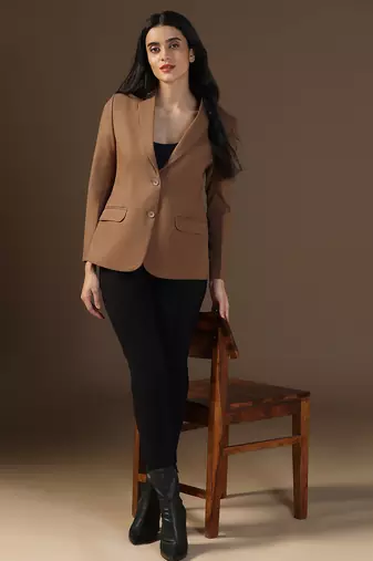 Women brown blazer